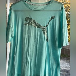 Puma Big Cat Logo Aqua TShirt Sz. Medium